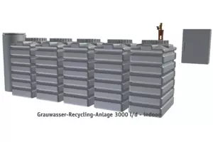 Grauwasser-Recycling-Anlage 3000 l/d - indoor-