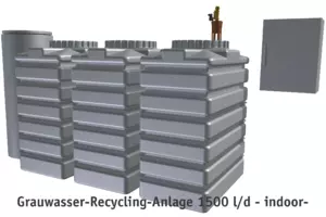 Grauwasser-Recycling-Anlage 1500 l/d - indoor-