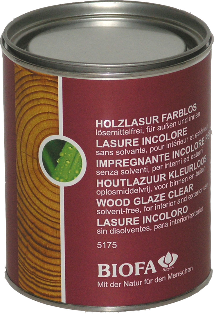 BIOFA Holzlasur farblos, innen, seidenglänzend - lösemittelfrei - Bild 1
