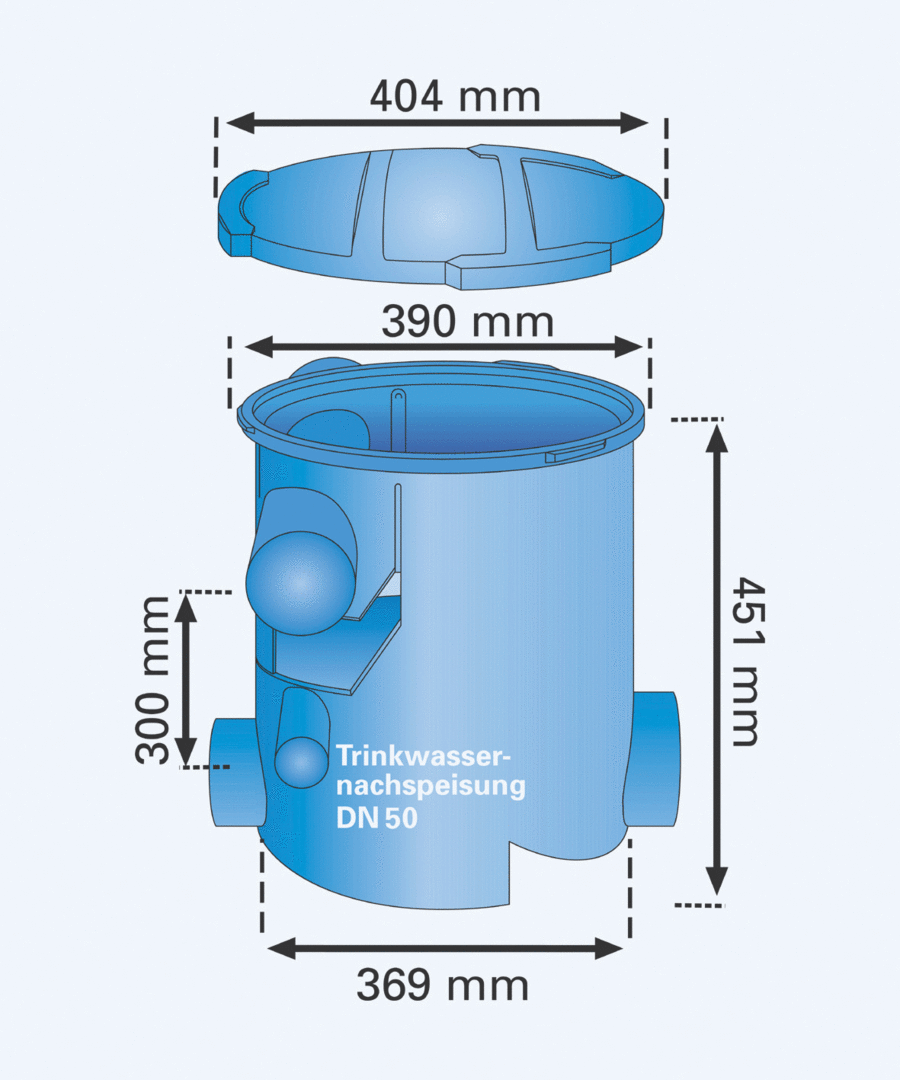 3P Regenwasserfilter Volumenfilter VF1 mit und ohne Domschachtverlängerung Bild 6