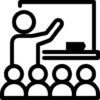 Symbole d'entraînement avec tableau noir