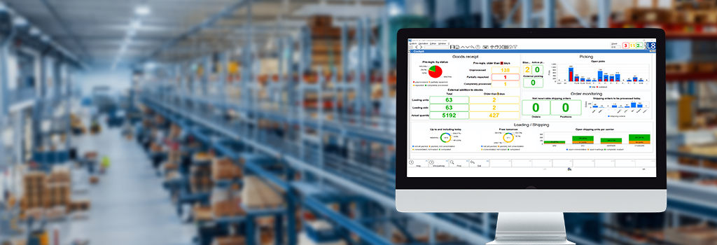 Warehouse management software SuPCIS with dashboard view